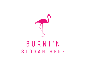 Pink Flamingo Silhouette logo design