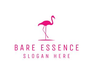 Pink Flamingo Silhouette logo design