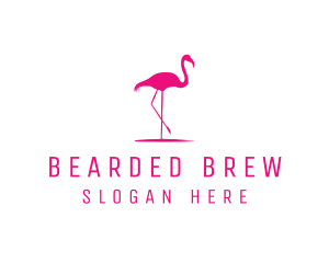 Pink Flamingo Silhouette logo design