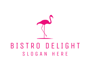 Pink Flamingo Silhouette logo design