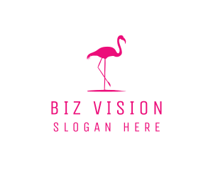 Pink Flamingo Silhouette logo design