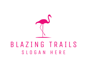 Pink Flamingo Silhouette logo design