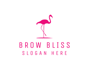 Pink Flamingo Silhouette logo design