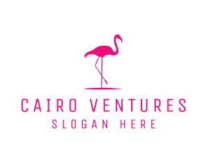 Pink Flamingo Silhouette logo design