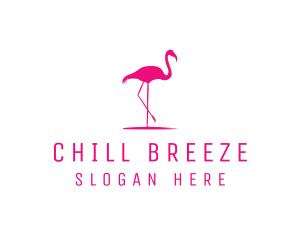 Pink Flamingo Silhouette logo design