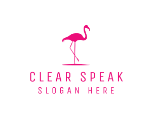 Pink Flamingo Silhouette logo design