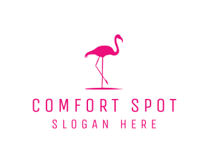 Pink Flamingo Silhouette logo design