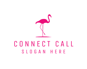 Pink Flamingo Silhouette logo design