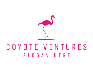 Pink Flamingo Silhouette logo design