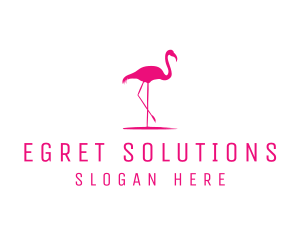 Pink Flamingo Silhouette logo design