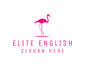 Pink Flamingo Silhouette logo design