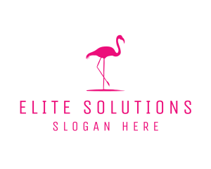 Pink Flamingo Silhouette logo design