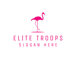 Pink Flamingo Silhouette logo design