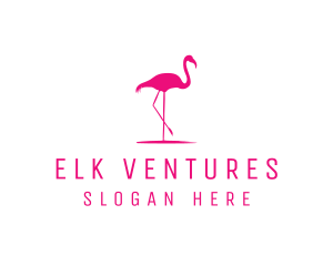 Pink Flamingo Silhouette logo design