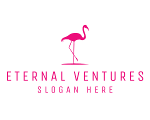 Pink Flamingo Silhouette logo design