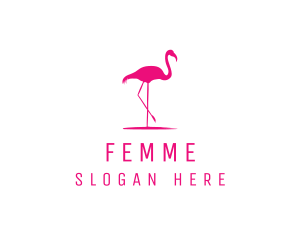 Pink Flamingo Silhouette logo design