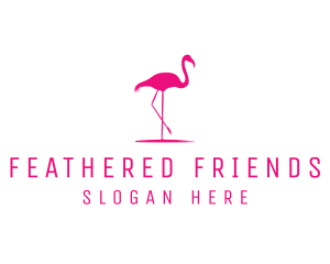 Pink Flamingo Silhouette logo design