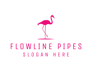 Pink Flamingo Silhouette logo design