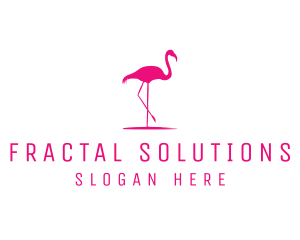 Pink Flamingo Silhouette logo design