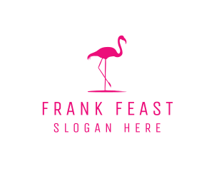 Pink Flamingo Silhouette logo design