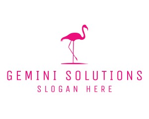 Pink Flamingo Silhouette logo design