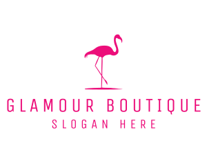 Glamour - Pink Flamingo Silhouette logo design