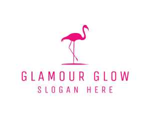 Glamour - Pink Flamingo Silhouette logo design