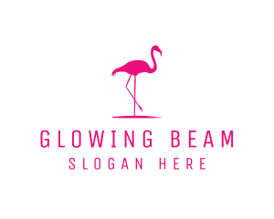 Pink Flamingo Silhouette logo design