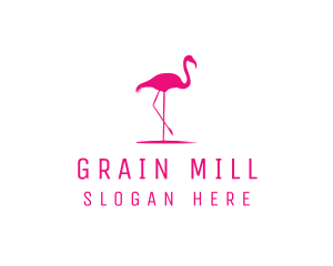 Pink Flamingo Silhouette logo design