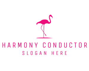 Pink Flamingo Silhouette logo design