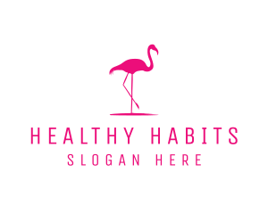 Pink Flamingo Silhouette logo design