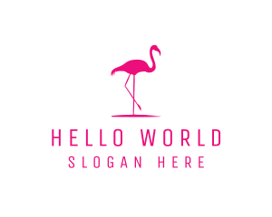 Pink Flamingo Silhouette logo design