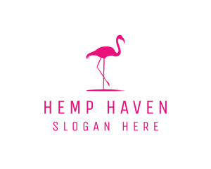 Pink Flamingo Silhouette logo design