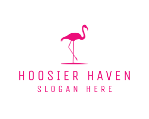 Pink Flamingo Silhouette logo design