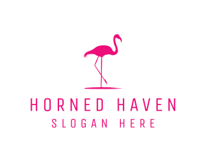 Pink Flamingo Silhouette logo design