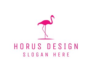 Pink Flamingo Silhouette logo design