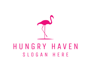 Pink Flamingo Silhouette logo design