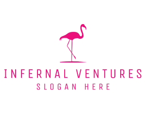 Pink Flamingo Silhouette logo design