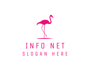 Pink Flamingo Silhouette logo design