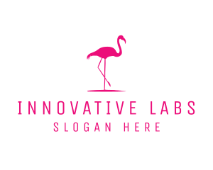 Pink Flamingo Silhouette logo design