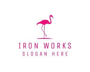 Pink Flamingo Silhouette logo design