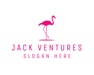 Pink Flamingo Silhouette logo design