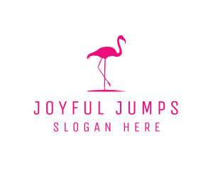 Pink Flamingo Silhouette logo design