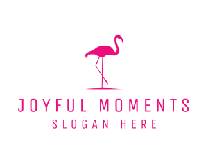 Pink Flamingo Silhouette logo design