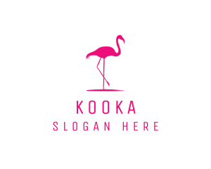 Pink Flamingo Silhouette logo design