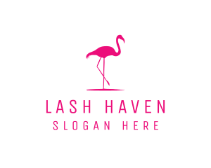 Pink Flamingo Silhouette logo design