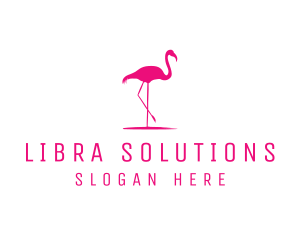 Pink Flamingo Silhouette logo design