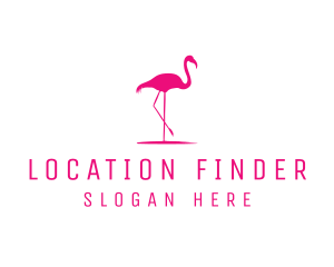 Pink Flamingo Silhouette logo design