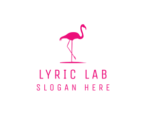 Pink Flamingo Silhouette logo design