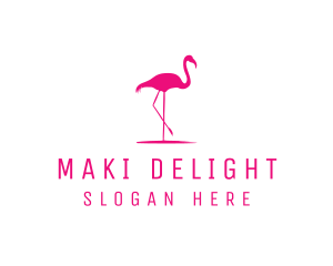 Pink Flamingo Silhouette logo design